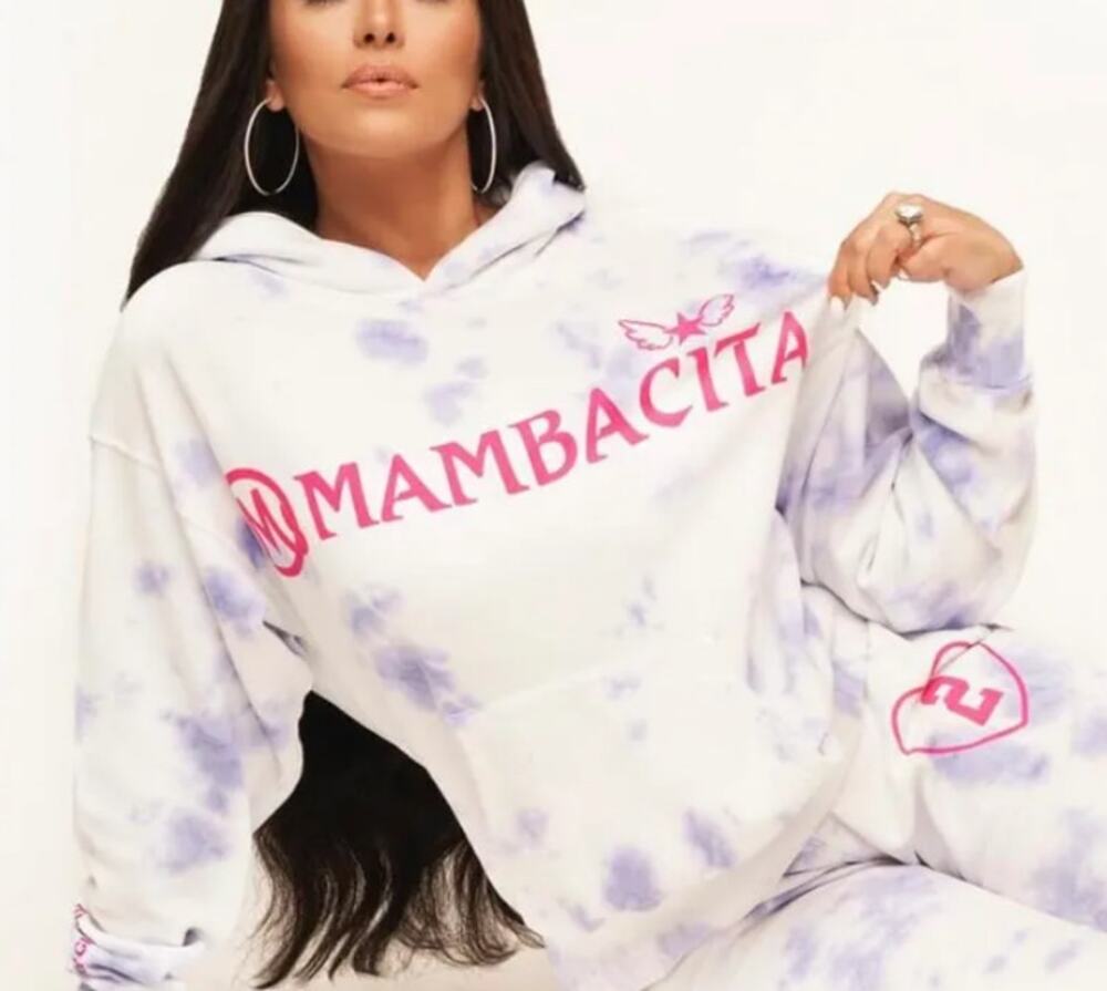 Dannijo x Mambacita Hoodie Womens Large Tie Dye White Purple Graphic Pullover